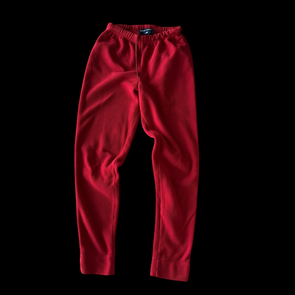 Polo Ralph Lauren Sport Red Fleece Sweatpants Joggers Womens Medium Vintage
